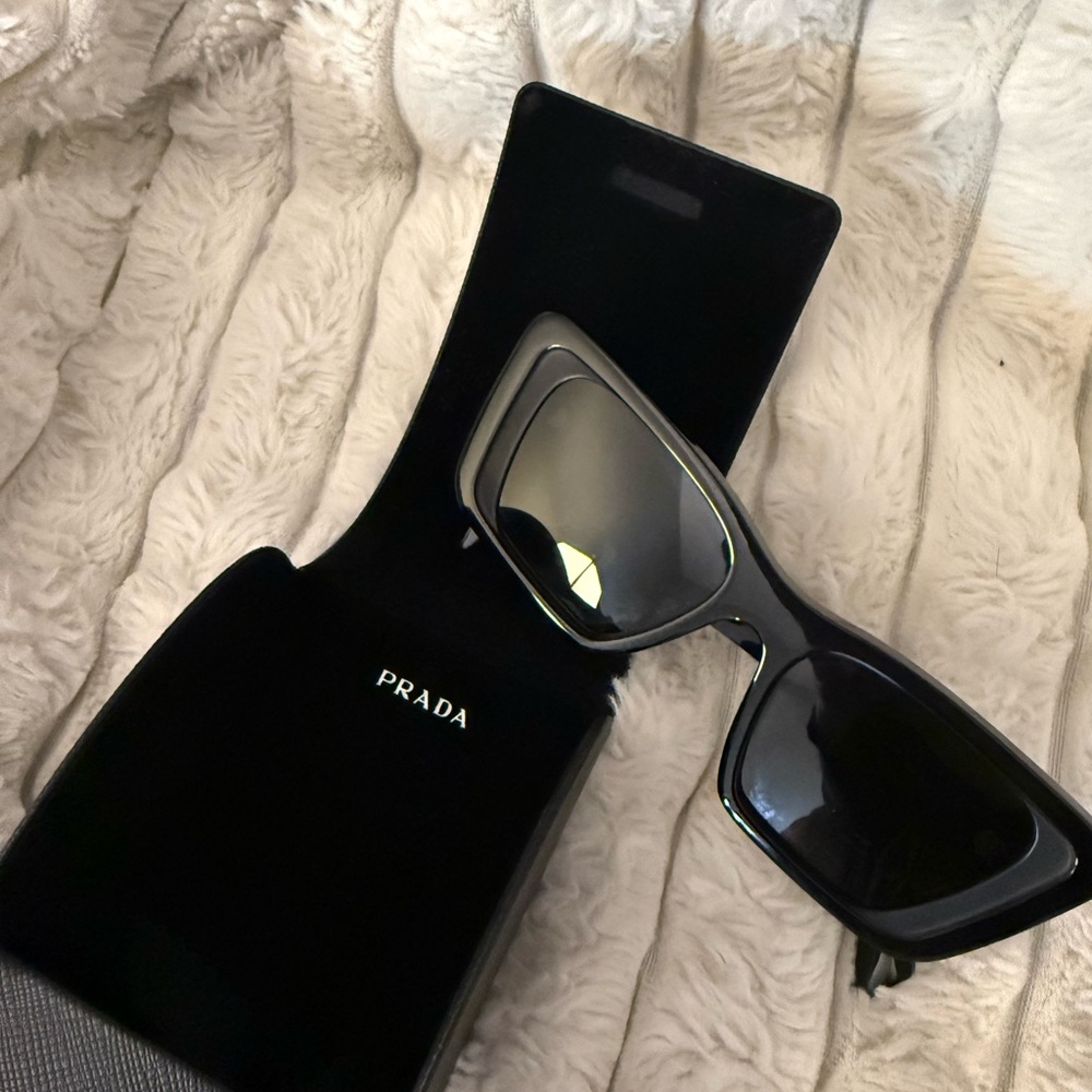 Prada Black Sunglasses with Triangle Logo - Picture 8 of 10